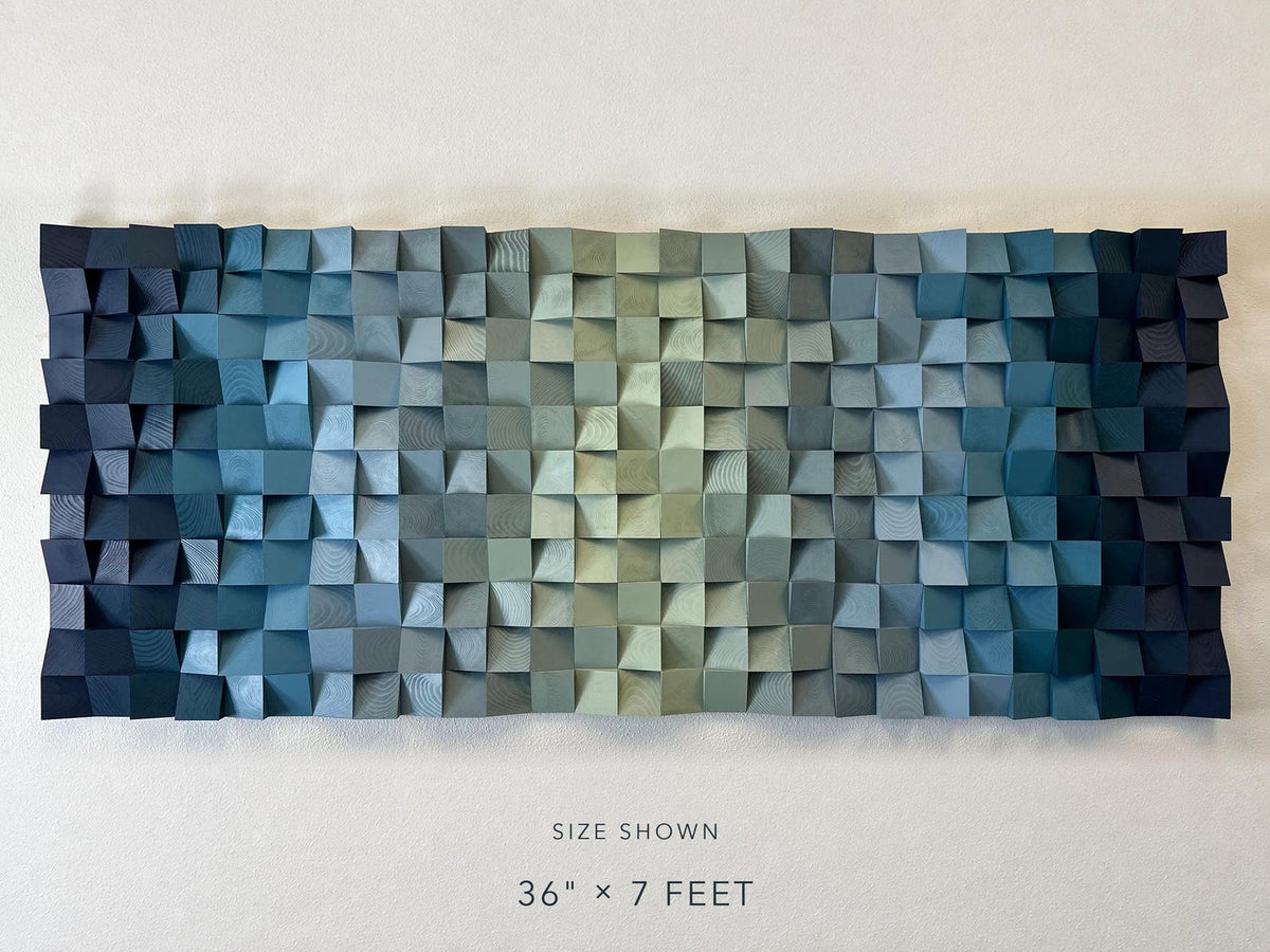 Oceanic Harmony | Geometric Wood Wall Art