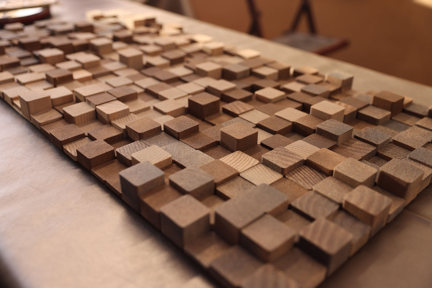 Rustic Geometric Wood Art. (Textured)