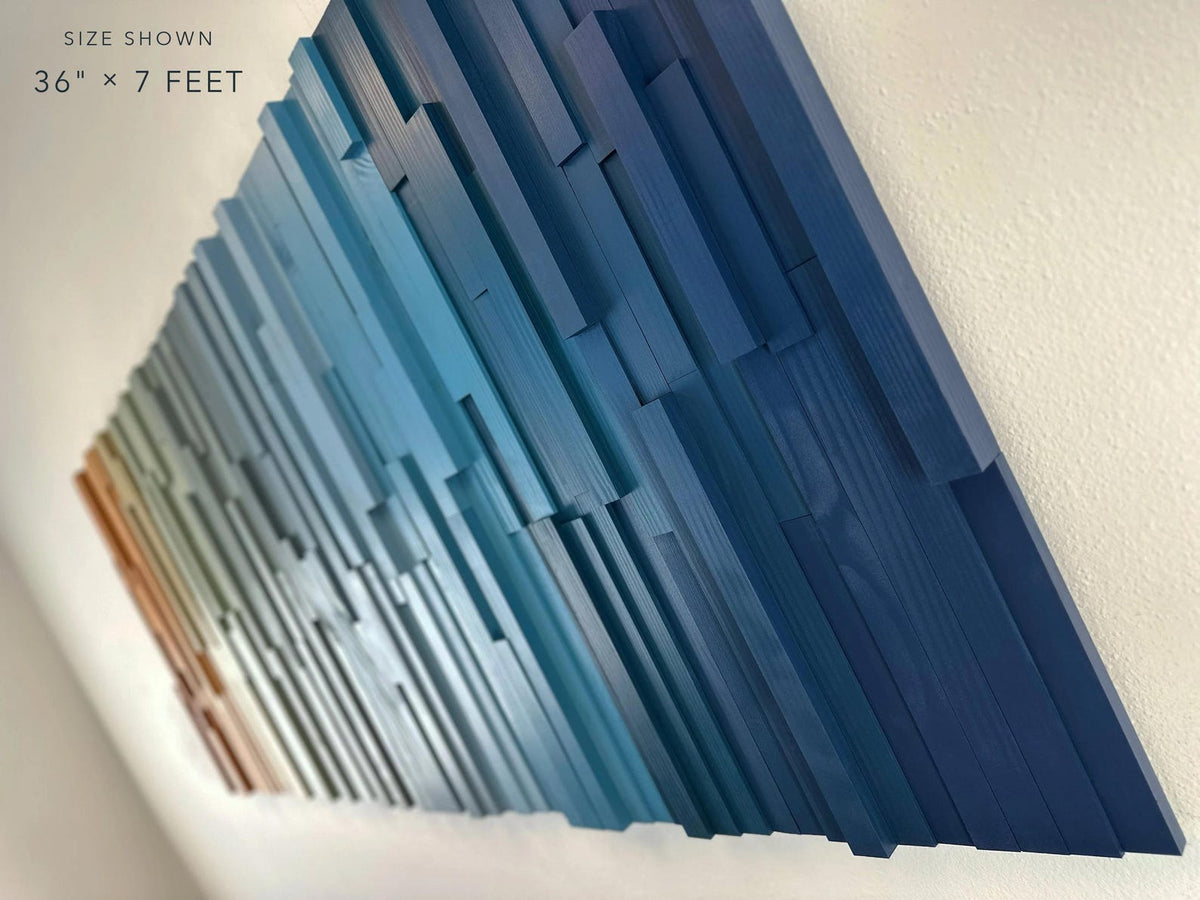 Coastal Dream Striped | Geometric Wood Wall Art