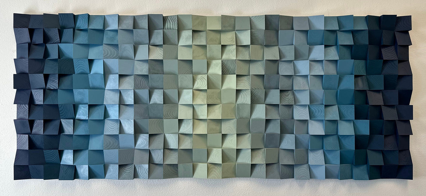 Geometric Wood Art - Oceanic Harmony