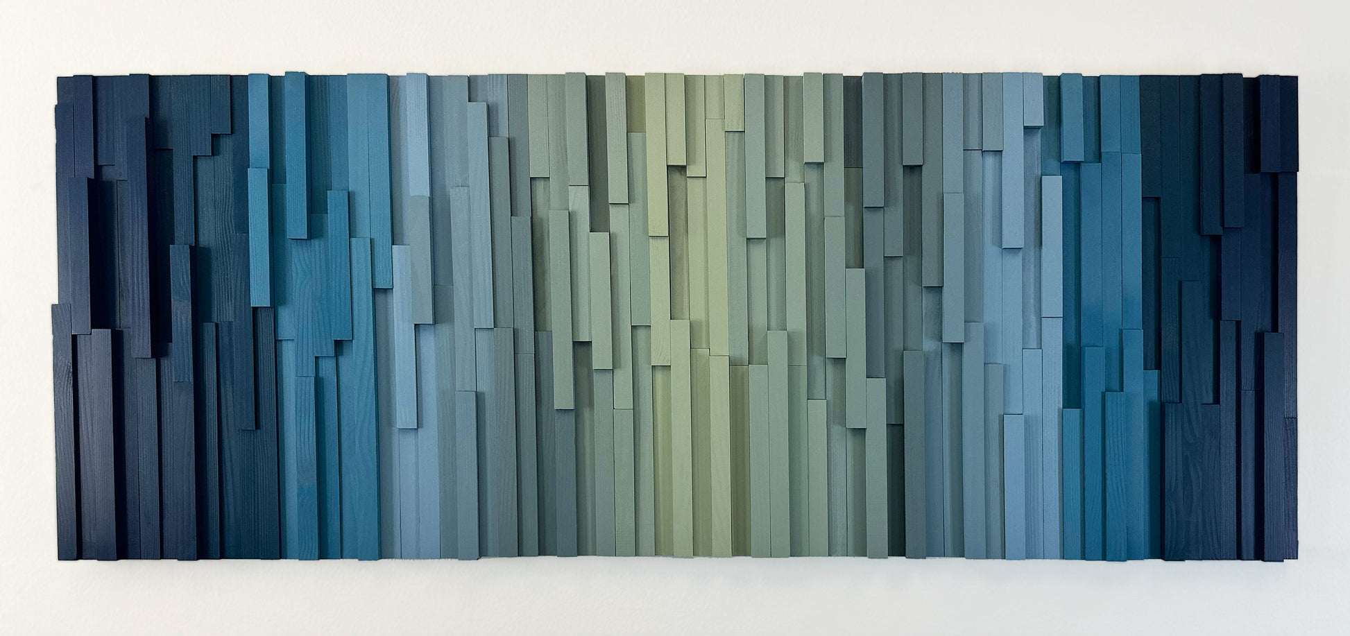 Geometric Striped Wood Art - Oceanic Harmony