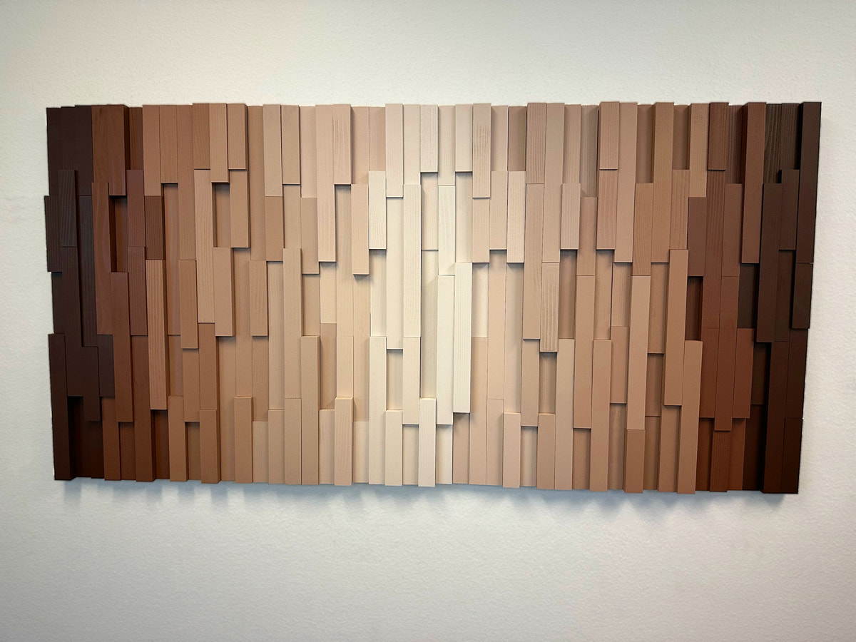 Geometric Striped Wood Art - Timberline