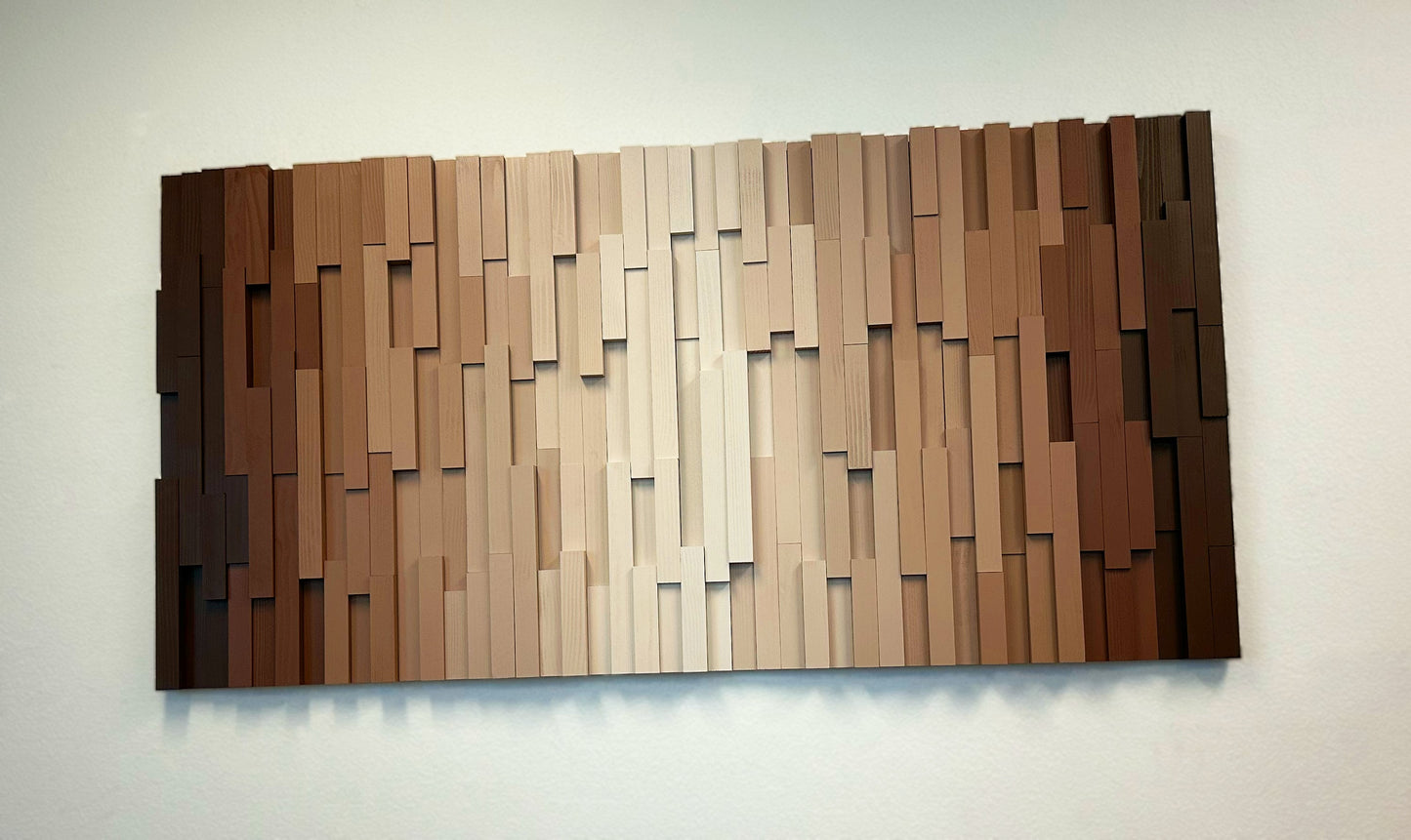 NEW - Geometric Striped Wood Art - Timberline