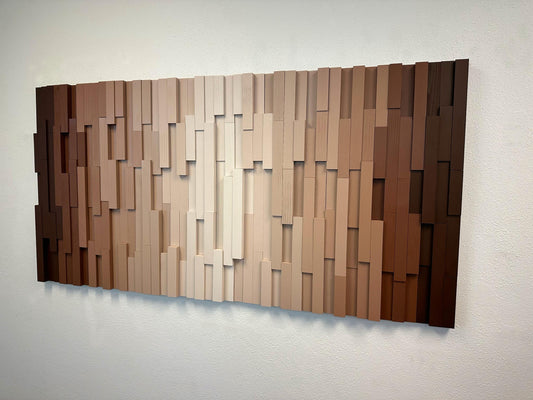 NEW - Geometric Striped Wood Art - Timberline