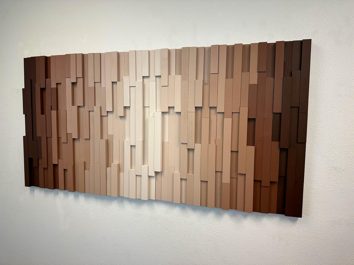 Geometric Striped Wood Art - Timberline