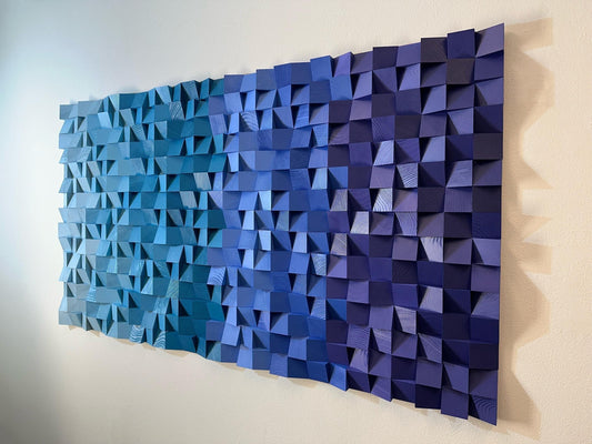 NEW - Geometric Wood Art - Amethyst Tides