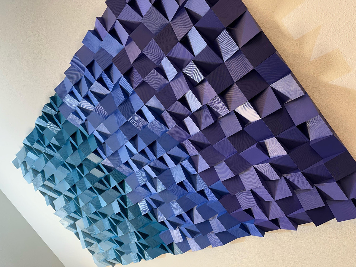 NEW - Geometric Wood Art - Amethyst Tides