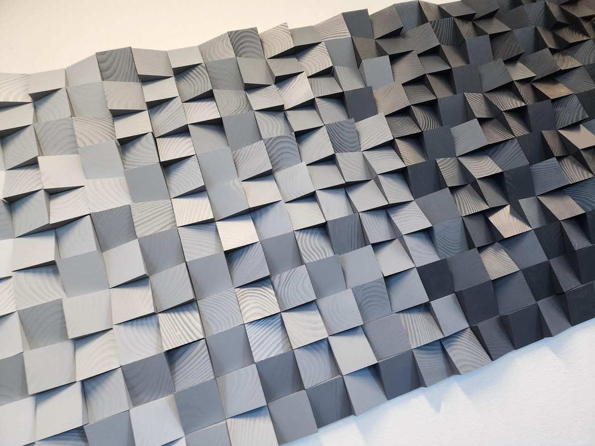 NEW - Geometric Wood Art - Carbon