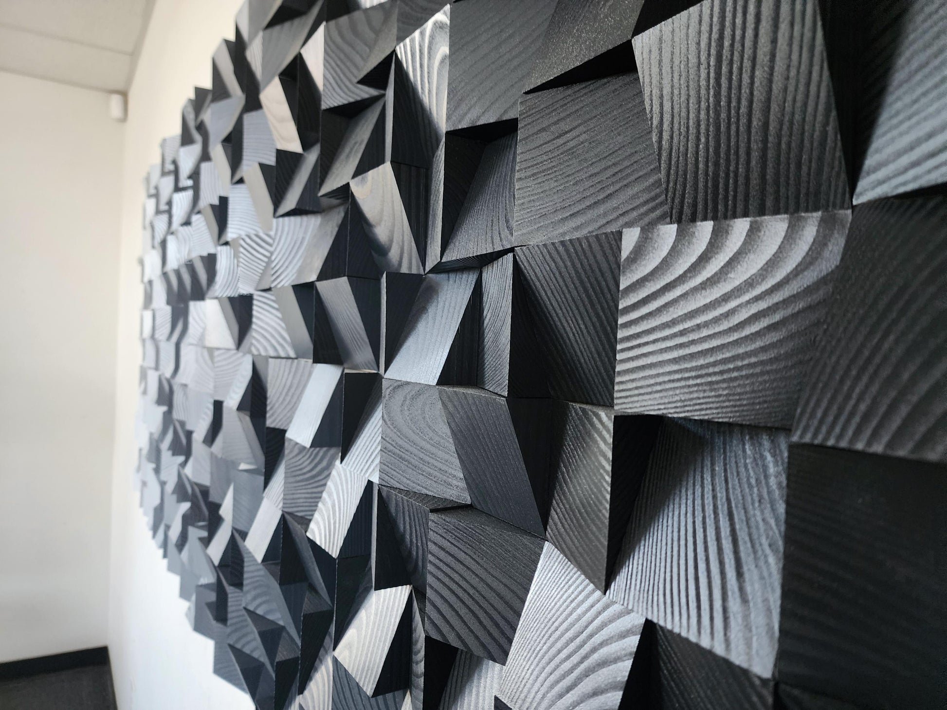 NEW - Geometric Wood Art - Carbon