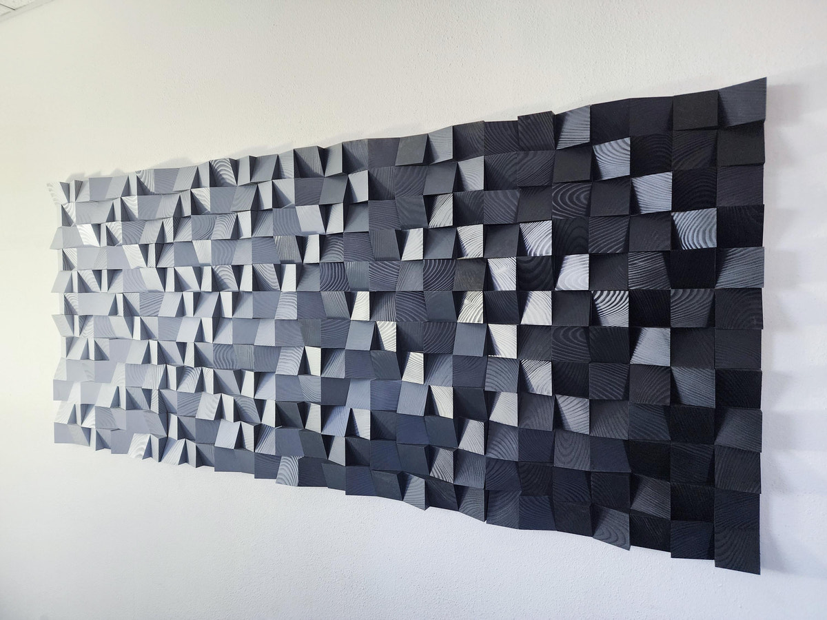 NEW - Geometric Wood Art - Carbon
