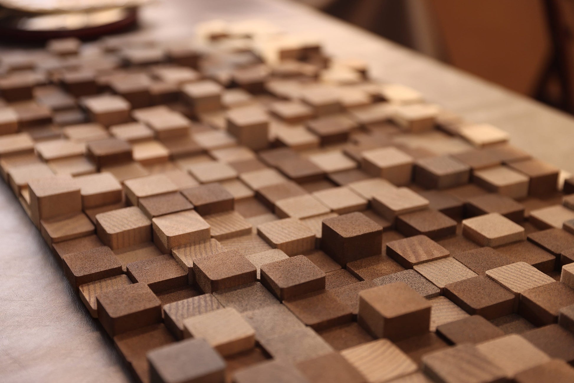 Rustic Geometric Wood Art. (Textured)