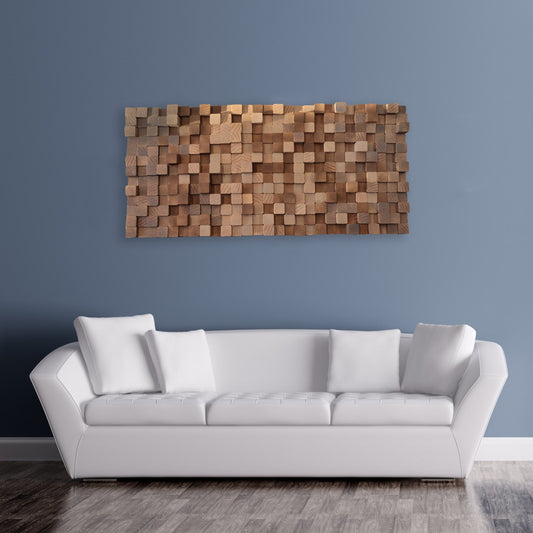 Rustic Geometric Wood Art. (Textured)